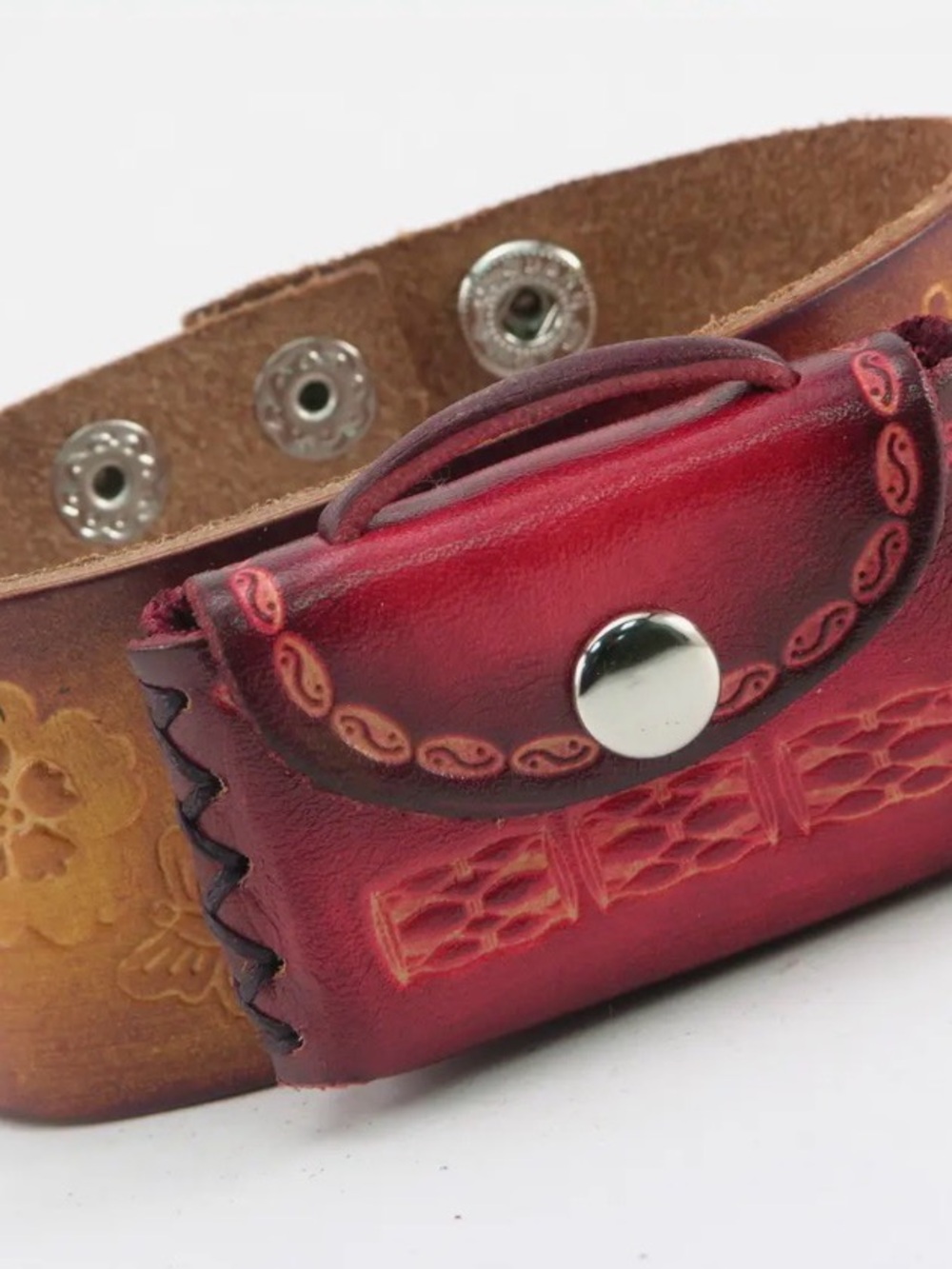 Handcrafted Multicolor Floral Leather Bracelet Set - Women Accessories - Picture 5 of 5